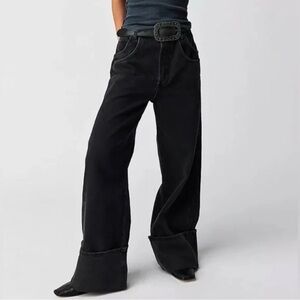 Free People Final Countdown Low Rise Cuffed Boyfriend Jeans